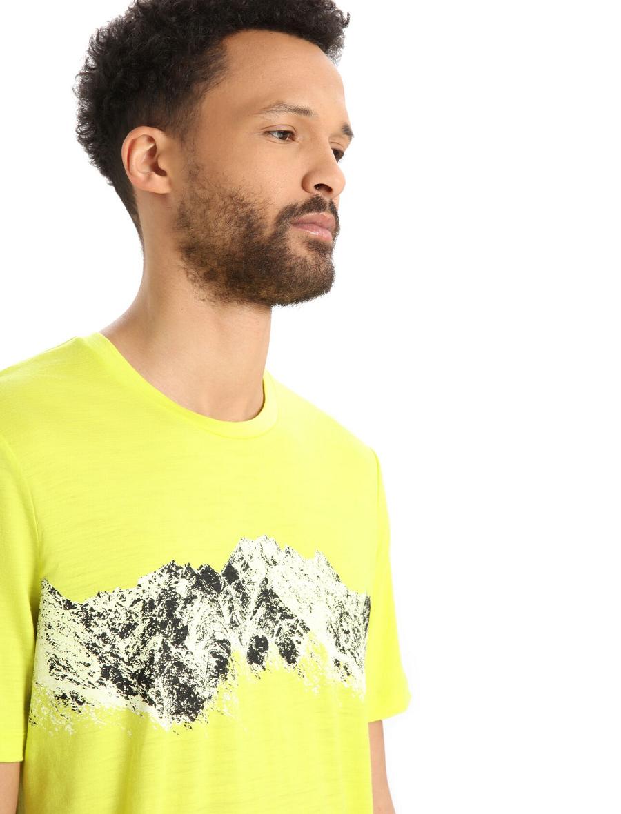 T Shirts Icebreaker Merino Tech Lite II Corta Sleeve Remarkable Range Homme Jaune | FR 1206YXFU